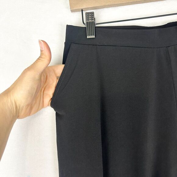 Clara Sunwoo Slinky Pull On Cropped Pants Size Large Black Travel Minimalist - Picture 3 of 5